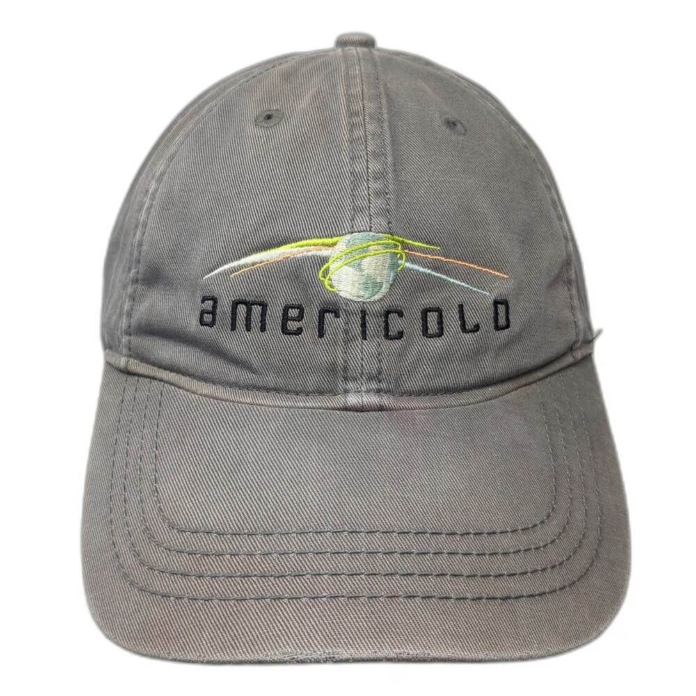 KC CAPS Baseball Cap Gray One Size Americold Logistics Globe Logo Cotton Hat